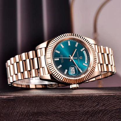 Relógio PAGANI DESIGN DD40 para homem – Modelo em ouro rosa, relógio de pulso mecânico de luxo, movimento automático, vidro de safira com tratamento antirreflexo, estanque
