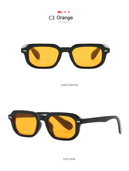 2pcs Fashion Small Square Women Luxury Brand Sunglasses Retro Designer Men Trending Multi Color Sun Glasses Shades UV400