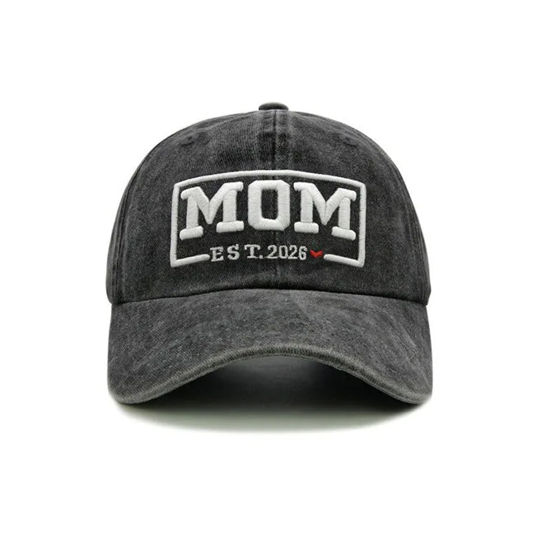 2pcs Retro Washed DAD MOM embroidery Embroidered Baseball Hat for women,Outdoor Sport Adjustable Sunshade breathable driver caps