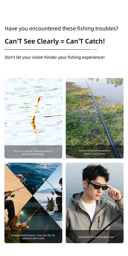CAPONI polariserede herresolbriller til udendørs sport og fiskeri, firkantede, olie- og vandafvisende, blå HD-glas, sorte solbriller, CP36505