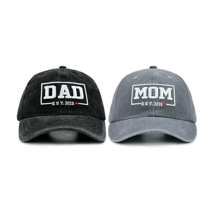 2pcs Retro Washed DAD MOM embroidery Embroidered Baseball Hat for women,Outdoor Sport Adjustable Sunshade breathable driver caps