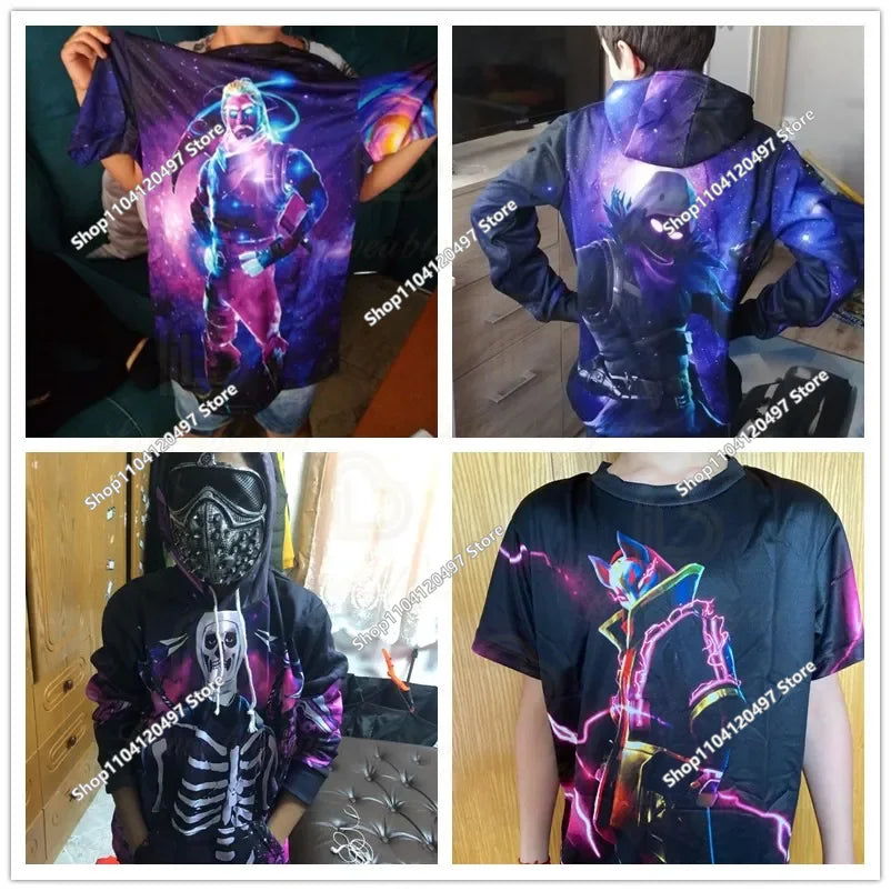 Game Fortnite Cosplay Hoodies Children's Adult Unisex Sweatshirt Pullover Hoodies Coat Casual Uniforms Halloween Outfits