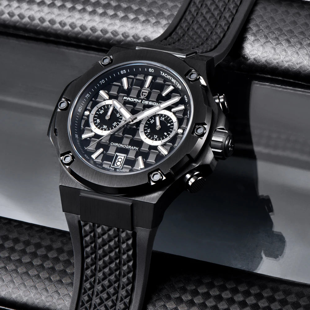 Relógios de quartzo para homem PAGANI DESIGN – Cronógrafo desportivo de luxo, estanque, com ponteiros luminescentes e vidro de safira com tratamento antirreflexo