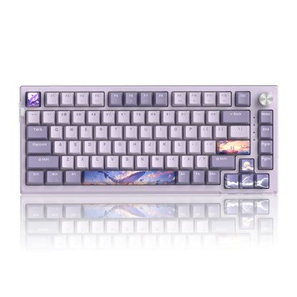 MageGee SKY81 Teclado mecánico gaming 75%, RGB, gasket, hot swappable, con cable, personalizable, sonido cremoso, amortiguación acústica y perilla