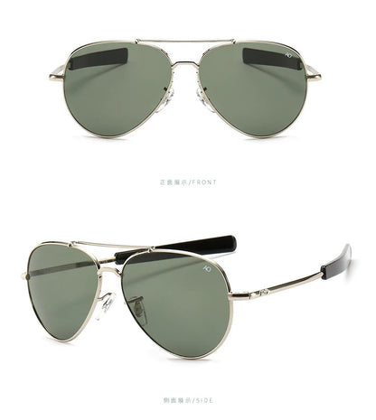 AO Aviation herre-retro-solbriller, moderigtige pilotbriller, American Optical solbriller til kvinder, unisex, metal, UV400 solbriller, Gafas AO57