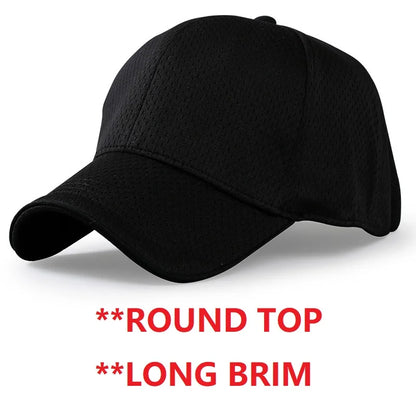 Big Head Plus Size Summer Mesh Baseball Cap for Men Women Trucker Breathable Hat Adjustable for Outdoor Sports Running