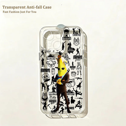 Capa de Telemóvel Hot Game F-Fortnites para iPhone 17e 17 16 16e 15 14 13 12 11 Mini Pro Max X XR XSMax 7 8 Air Plus com Traseira Transparente