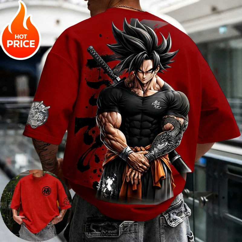 Son Goku Gym Dragon Ball Super Saiyan Harajuku Men Summer Cotton T-Shirt Top Loose Women Streetwear Casual Short Sleeve Tee