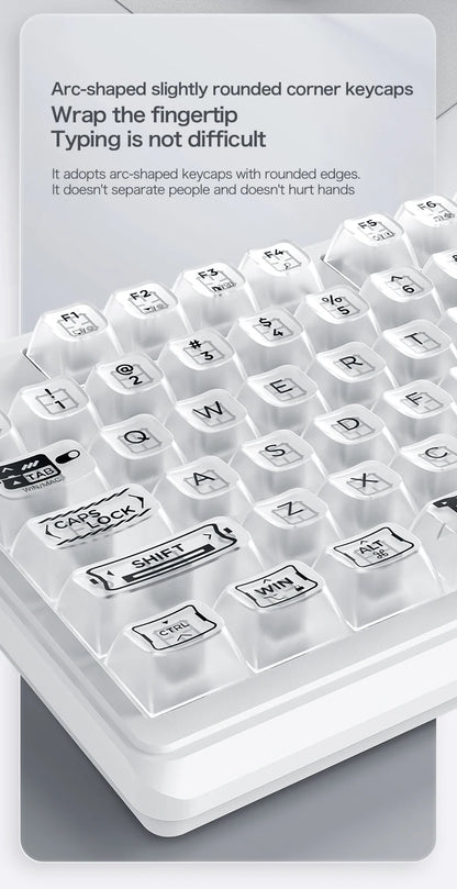 FREEWOLF M95 Wired Keyboard Features an RGB Transparent Design,Catering to Various Scenarios such as Gaming and Office Work