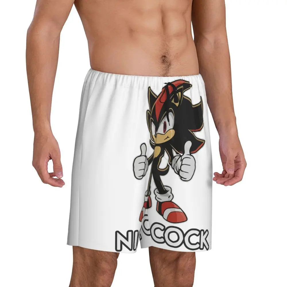 Custom Cock Shadow The Hedgehog Meme Short Pajama Pants Men Sleepwear Sleep Lounge Bottom Shorts Sleeping Pants