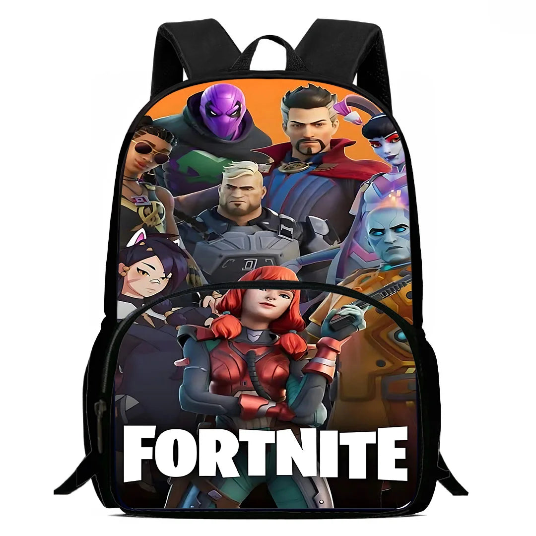 Mochilas Infantis de Design Gaming F-FortniteS com Lancheira e Estojo, Mochilas Escolares de Grande Capacidade para Meninos e Meninas, Melhor Presente
