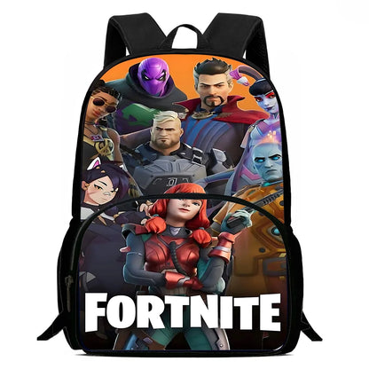 Mochilas Infantis de Design Gaming F-FortniteS com Lancheira e Estojo, Mochilas Escolares de Grande Capacidade para Meninos e Meninas, Melhor Presente