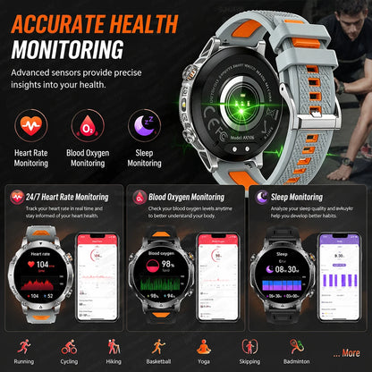 2026 TANK Ultra New 1400mAh Big Battery Smart Watch Men GPS path Sport Flashlight BT Call Waterproof Outdoor Military Smartwatch
