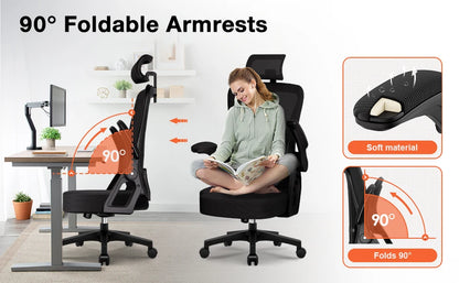 Office Chair Ergonomic Reclining 90°-135°,Desk chair with Lumbar Support,Computer chair Adjustable Headrest,living room chairs