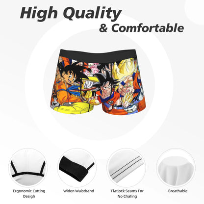 Men Dragon Ball Z Goku Vegeta DBZ Underwear  Funny Boxer Briefs Shorts Panties Homme Soft Underpants Plus Size