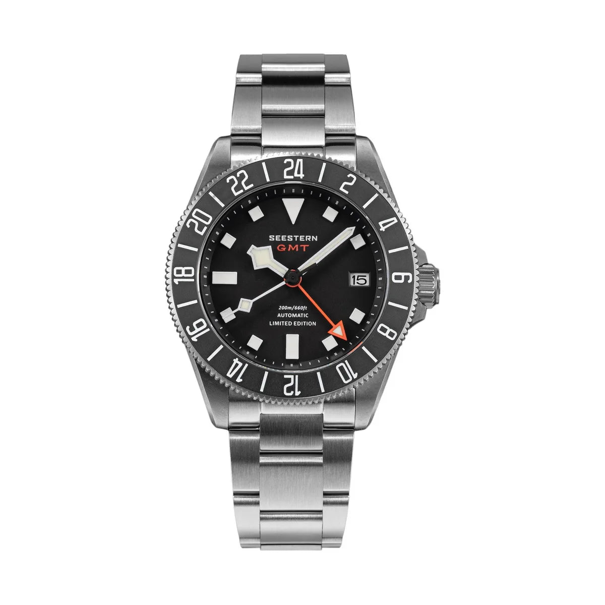 SEESTERN Diver Man Watch Titanium Automatic GMT Mechanical Wristwatch NH34 Movement Sapphire Crystal 20ATM Waterproof Lume S462