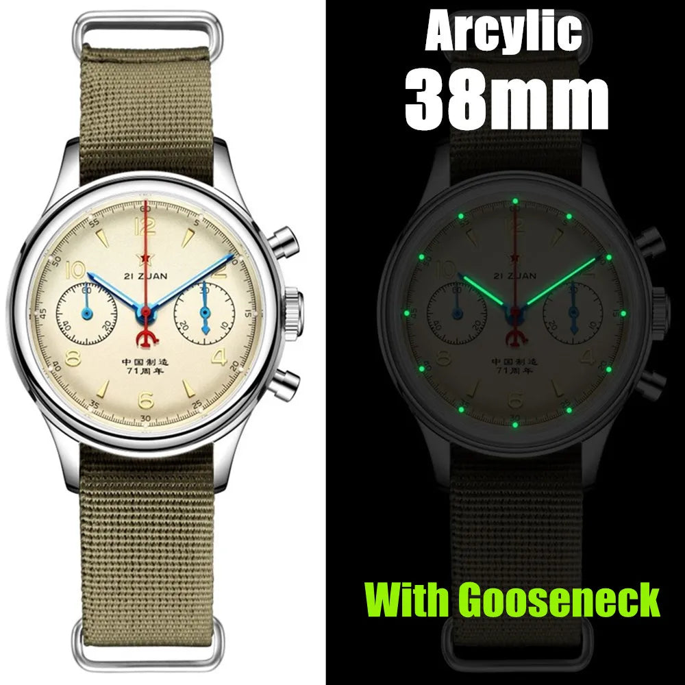 SEAKOSS 1963 Chronograph 42mm 40mm 38mm Sapphire Original Seagull ST1901 Movement With Gooseneck Pilot Men's Mechanical Watches