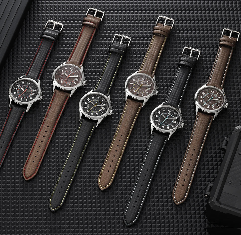 BERNY Automatic Mechanical Watches for Men 38mm Super Luminous PT5000 ST2130 High Precision Luxury Sapphire Wristwatch Easy Read
