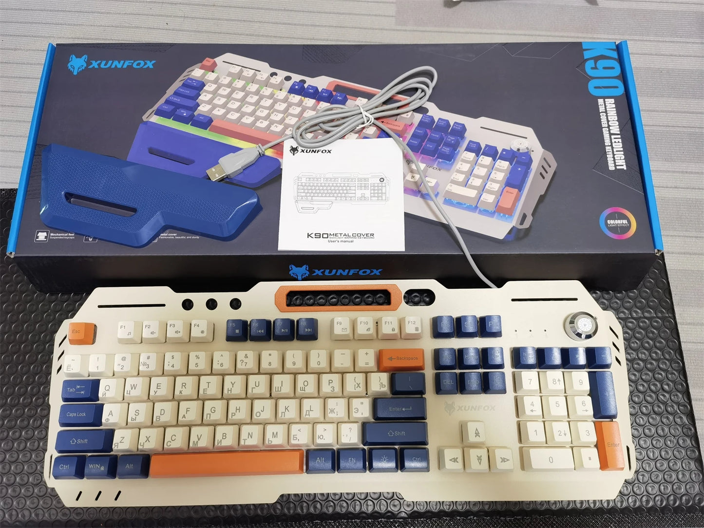 Russian Gaming Keyboard With Russian Layout Spanish Arabic Korean Keyboard Mouse Gamer 104 Keys 100% Layout Wired RGB Light K90