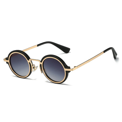 New Retro Small Round Frame Sunglasses for Men's Personalized Steampunk Outdoor Driving Sunglasses Street Photography