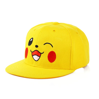 Pokémon-baseballkasket, Pikachu-hat, Pokémon-cosplay-hiphop-kasket til piger, drenge, børn, anime-figurer, legetøj, gave, tegneseriehat