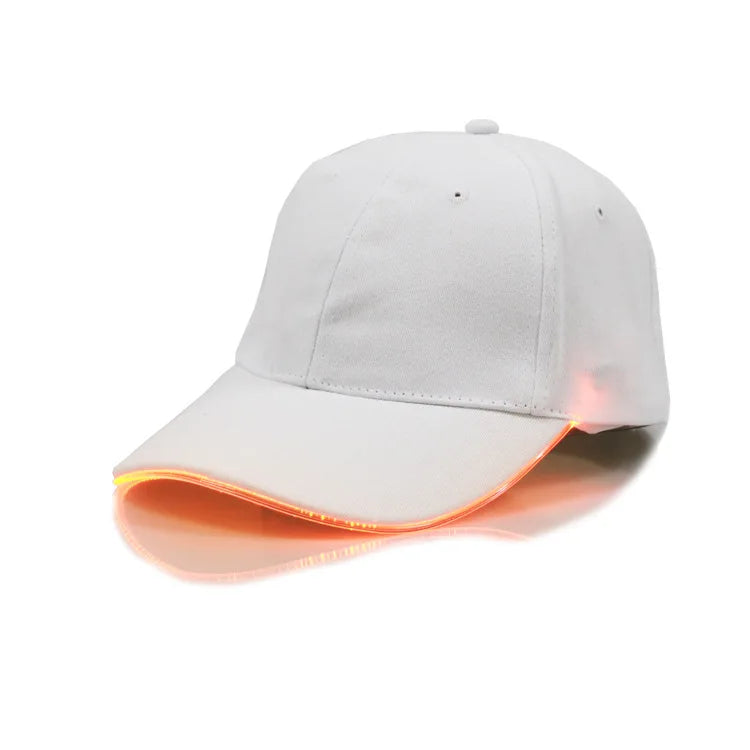 Șapcă cu LED-uri din fibră optică, cu 7 culori luminoase, șapcă de baseball EDC strălucitoare, încărcare USB, șapcă luminoasă, șapcă LED de performanță