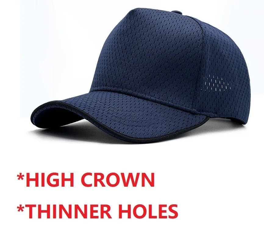 Big Head Plus Size Summer Mesh Baseball Cap for Men Women Trucker Breathable Hat Adjustable for Outdoor Sports Running