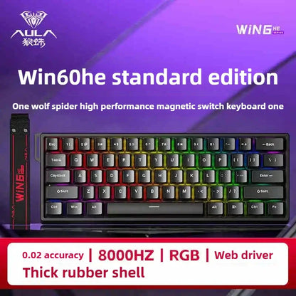 Aula Win60He Tastatur mit Magnetschaltern, kabelgebunden, Win 60 HE mechanische Tastatur für E-Sports-Gamer, Win68 Tastaturen, Custom Win60 He Geschenke