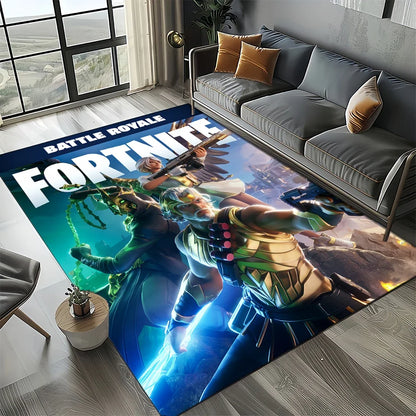 2025 Games 3D F-Fortnite анимационен килим за хол, спалня и декорация до дивана у дома, детски килим за игра, неплъзгаща се постелка за под
