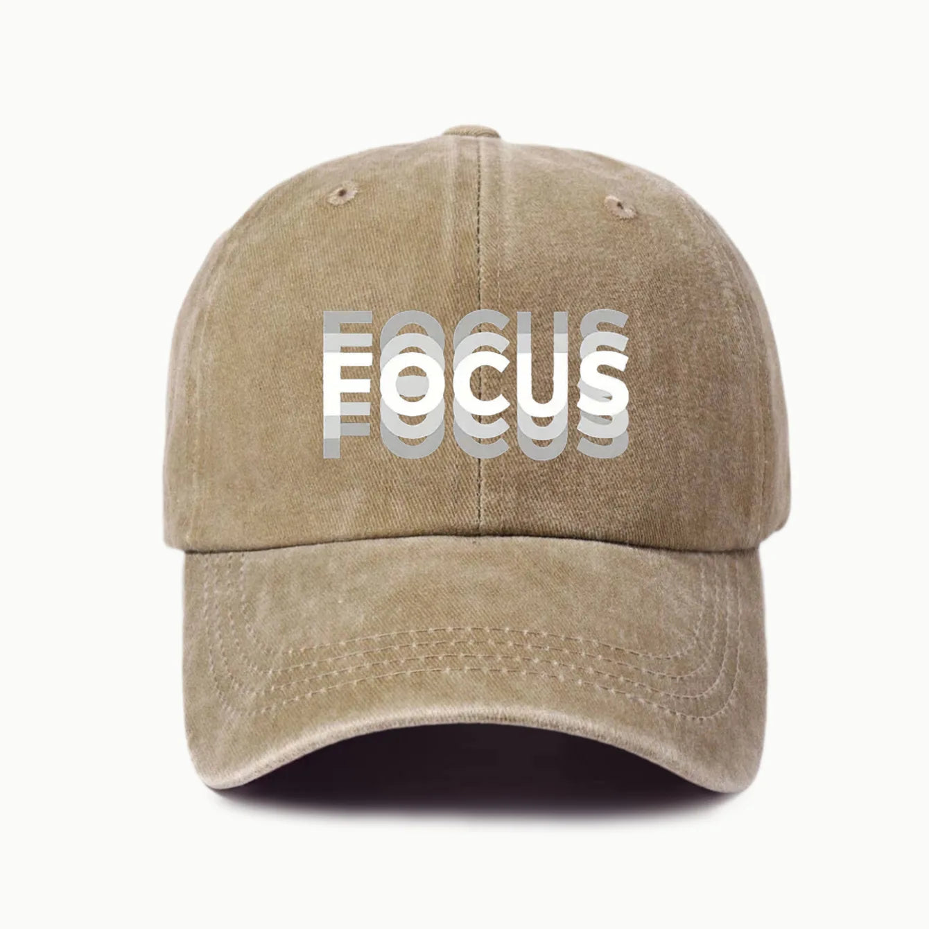 FOCUS Print Cap Washed Cotton Adjustable Classic Style Baseball Cap, Sports Duckbill Hat for Men and Women