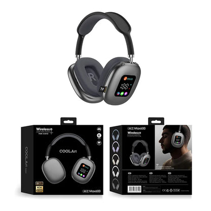 Wireless Bluetooth Headset with RGB Digital Display, Card Reader, Long Battery Life, HiFi Sound & Noise Reduction Earphones