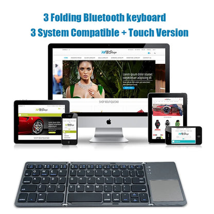 Wireless Folding Keyboard Bluetooth Keyboard With Touchpad For Windows, Android, IOS, Phone, Multi-Function Button Mini Keyboard