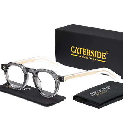 CATERSIDE Retro runde herresolbriller i høj kvalitet, tyk stil, til kvinder, udendørs, rejse, forretning, kørsel, dekorative briller, UV400