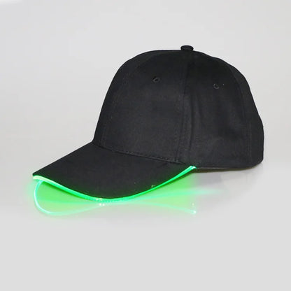 Șapcă cu LED-uri din fibră optică, cu 7 culori luminoase, șapcă de baseball EDC strălucitoare, încărcare USB, șapcă luminoasă, șapcă LED de performanță