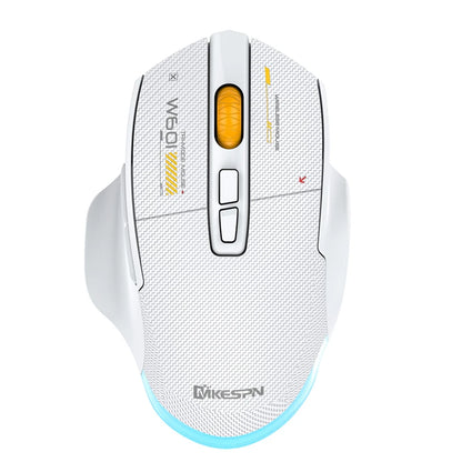 Mouse gaming tri-mode 12800DPI 2.4G Wireless Bluetooth cablato in fibra di carbonio, pulsante silenzioso, programmazione macro, 500mAh, 7 tasti
