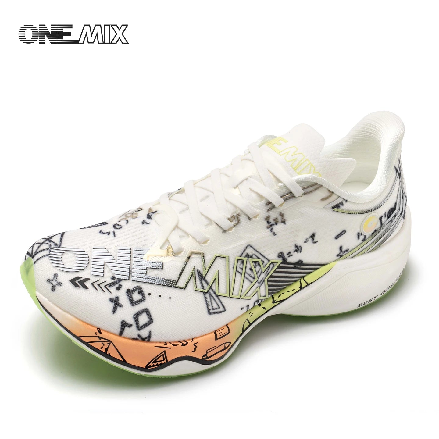 ONEMIX Nylon Carbon Board Marathon Running Racing Shoes, Professional Stable Support, Shock Relief, Ultra-light Rebound Sneakers