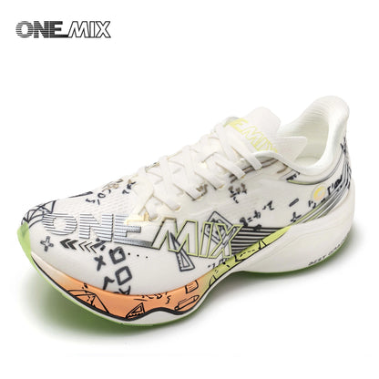ONEMIX Nylon Carbon Board Marathon Running Racing Shoes, Professional Stable Support, Shock Relief, Ultra-light Rebound Sneakers