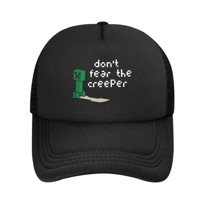 Hoekige avonturier ontdekt een Creepers-monster achter zich Truckerpet Zonnehoeden Verstelbare snapback-petten Mesh-baseballpet