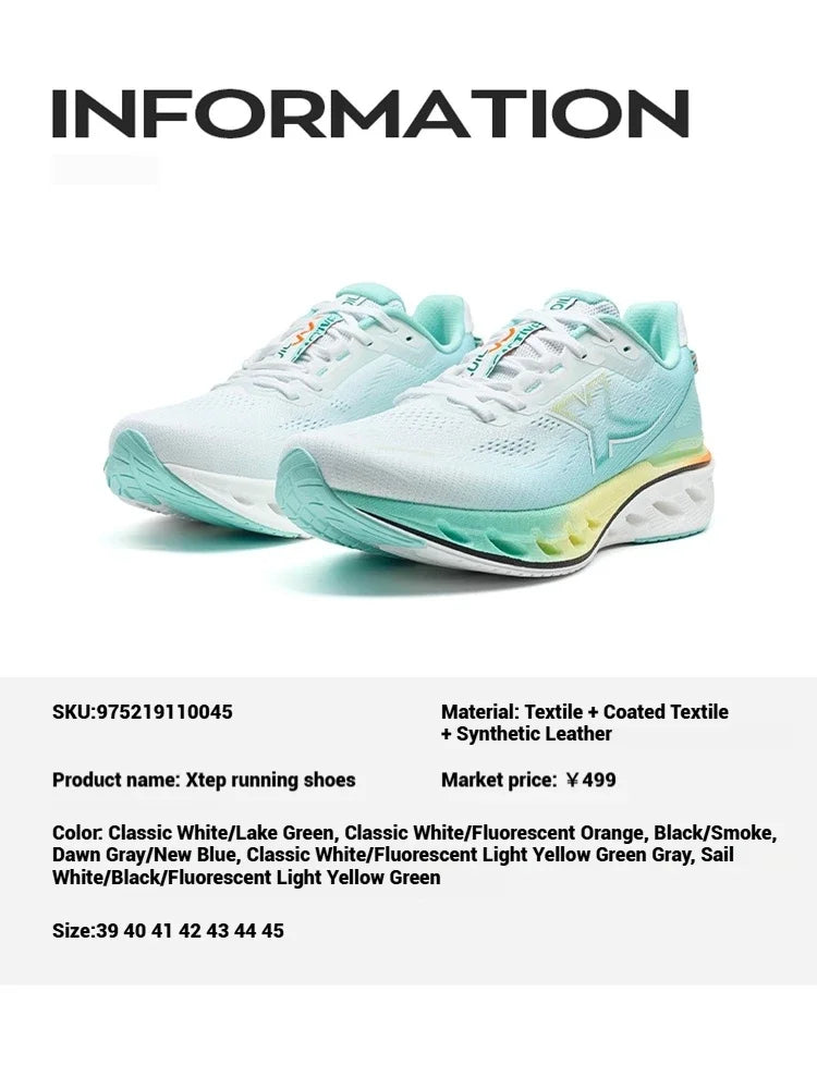 Xtep Reactive Coil 12.0 Running Shoes for Men, 2025 Summer Elastic Sports Shoes, Rebound Cushioning Sneakers 975219110045