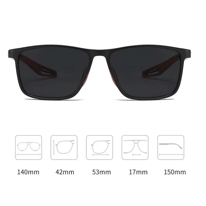Men Women's Sports Sunglasses Square TR90 Frame Sun Glasses Eyewear Vintage Flexible Riding Goggle Shades Eyeglasses UV400