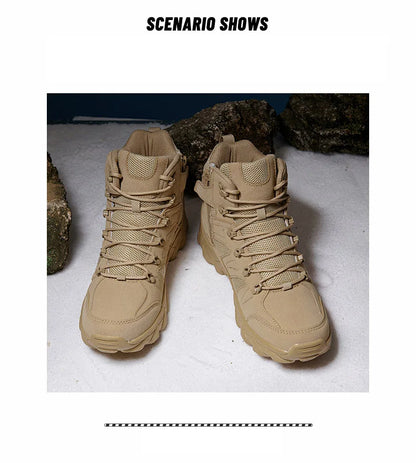 Stivali tattici da combattimento migliorati da uomo per outdoor e campeggio, antiusura, a risposta rapida, scarpe da trekking, pesca e caccia, sneakers da uomo