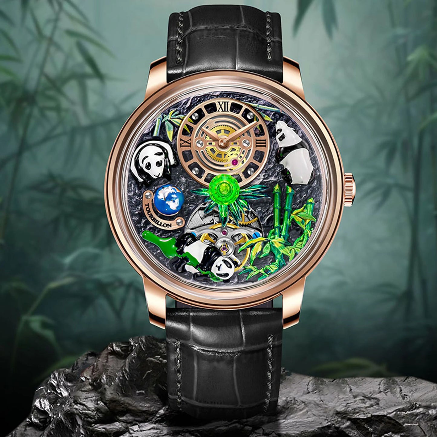 PINDU Panda National Treasure Series Mechanical Watch Men M2791B Movement Sapphire Mirror Waterproof Automatic Mechanical Watch