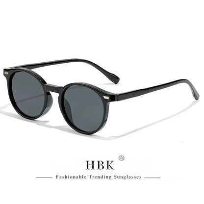 HBK Fashion polariserede solbriller til mænd, runde TR90-stel, modesolbriller til kvinder, kørsel, sport, UV400, Lunette De Soleil Homme