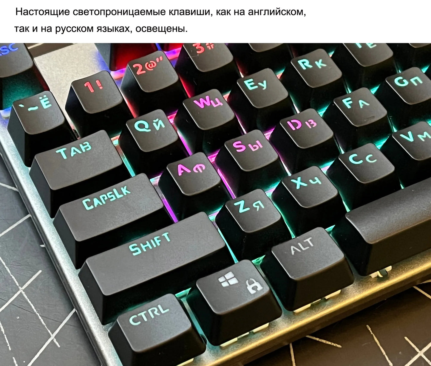 GK410 104 Keys Metal Panel Mechanical Keyboard RGB Light Green Black Tea Axis Esports Full Non-Impact Game Computer Keyboard