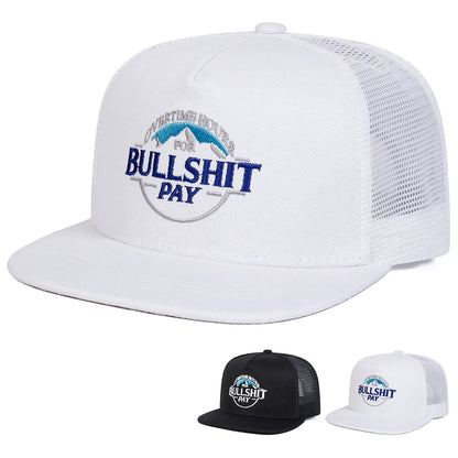 Unisex BULLSHIT PAY Embroidery Hip-hop Net Hats Spring Summer Outdoor Adjustable Sports Casual Baseball Caps Sunscreen Hat Cap