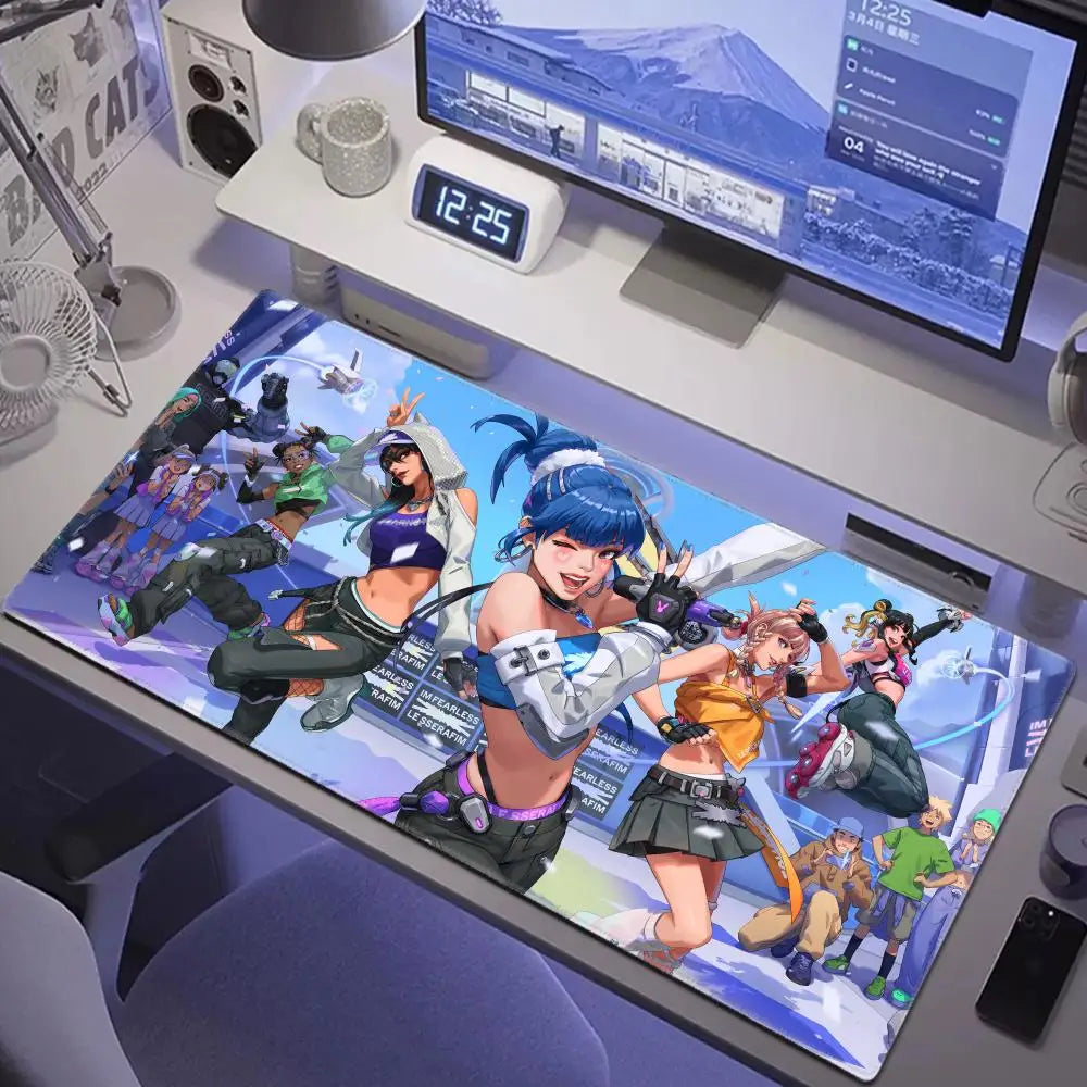 Sexy anime-meisjes gaming-muismat HYBXAXC voor laptop en kantoor, zachte rubberen tafelmat XXL, grote computer Overwatch-game toetsenbordmat