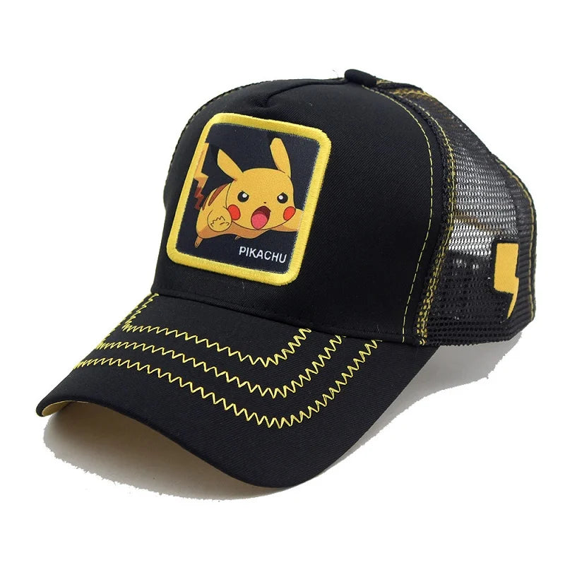 Pokémon-baseballkasket, Pikachu-hat, Pokémon-cosplay-hiphop-kasket til piger, drenge, børn, anime-figurer, legetøj, gave, tegneseriehat