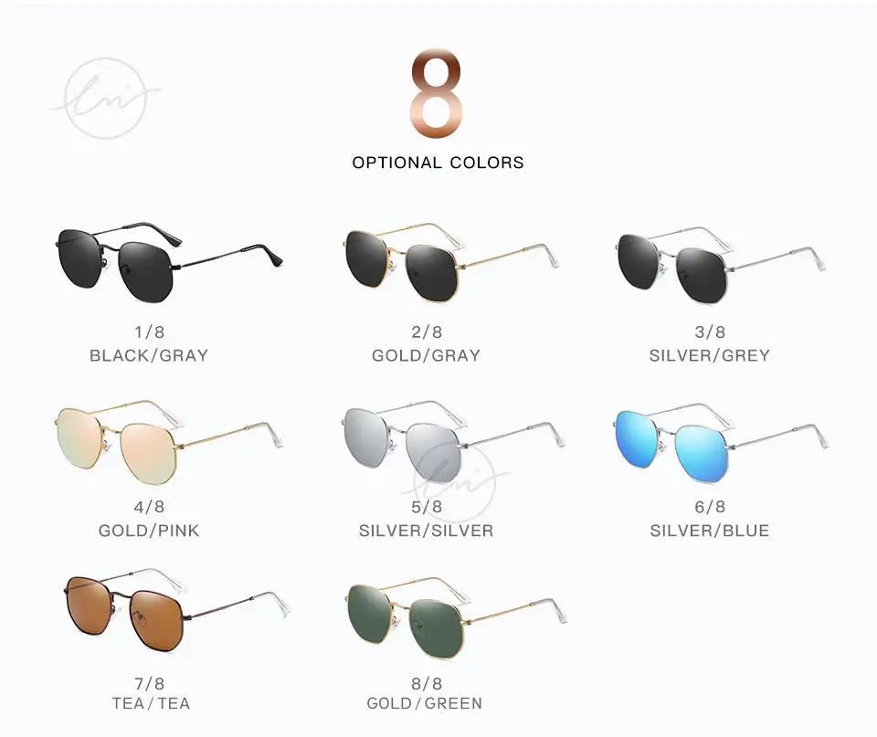 LM Kvinder Hexagon Solbriller Mænd Retro Polariserede Kørselsbelagte Spejlbriller UV400 Briller gafas de sol