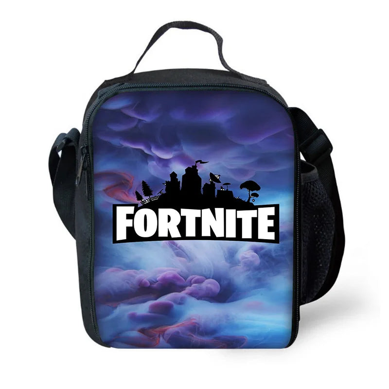 Mochilas Infantis de Design Gaming F-FortniteS com Lancheira e Estojo, Mochilas Escolares de Grande Capacidade para Meninos e Meninas, Melhor Presente