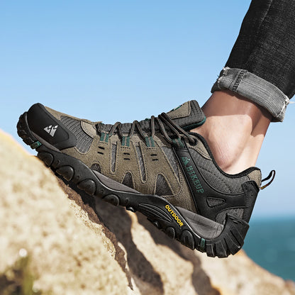 HIKEUP Herre-vandresko i ruskind, udendørssko, slidstærke herresko til trekking, vandring, jagt og taktiske sneakers